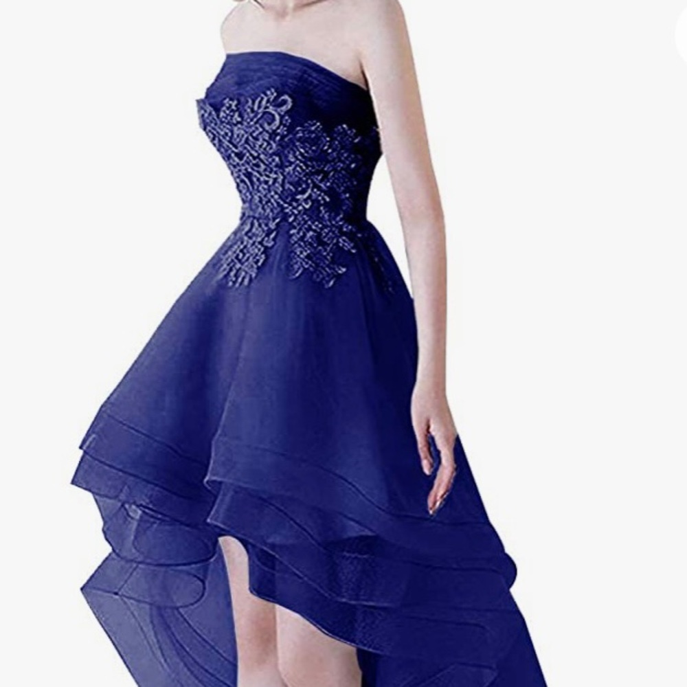 Beautiful hi low strapless dress for prom
